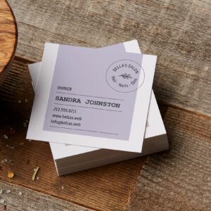 single sided square business cards